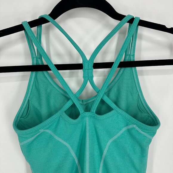 3/$25 Athleta Empowerment Tank Top XXS Shelf Bra Halter Strappy Teal Workout - Picture 6 of 8